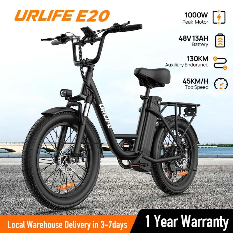 URLIFE E20 1000W Electric Bike With Removable 48V Battery