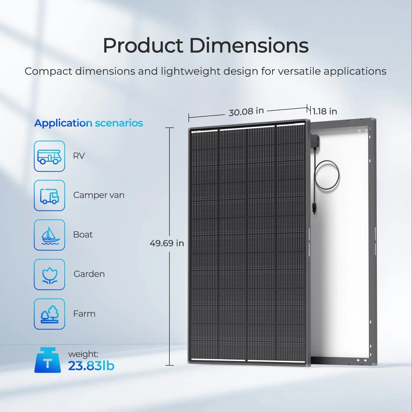Renogy 200W ShadowFlux Solar Panel N Type 12V PV Module