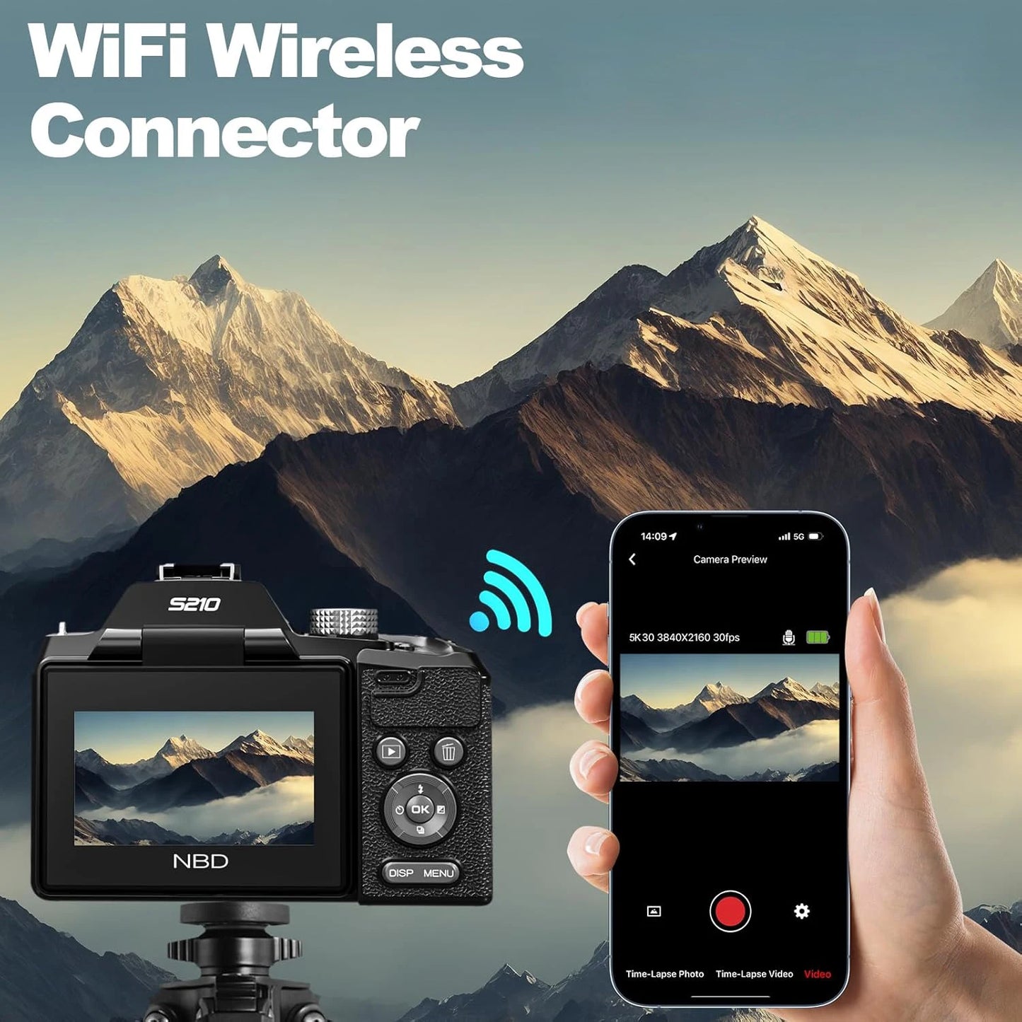 NBD 5K Digital Camera With 64MP, 16x Optical Zoom, WiFi