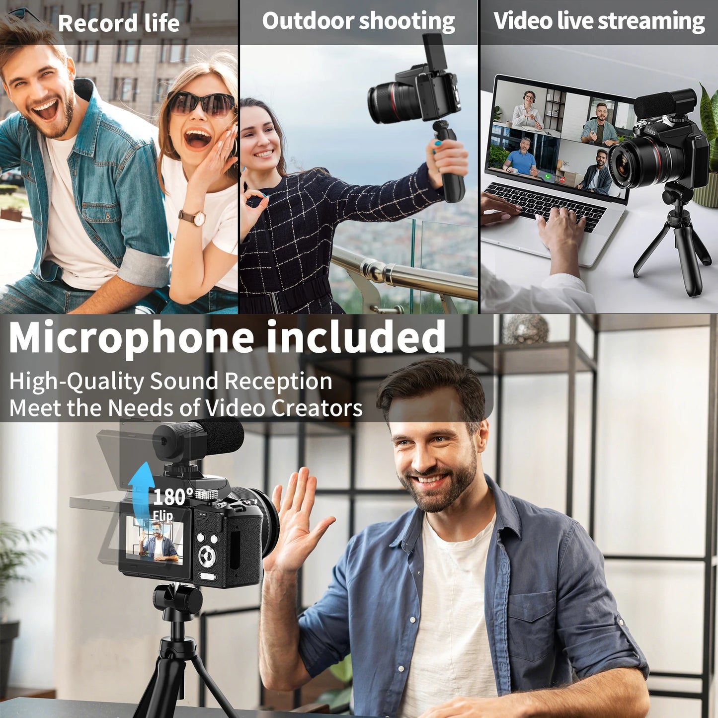 NBD 5K 64MP Digital Camera 16x Zoom WiFi App Control
