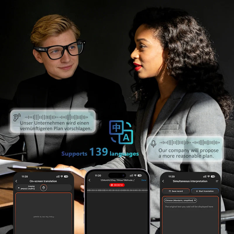 Iowodo Blackview BV100 AI Smart Glasses With 2K Camera And Bluetooth