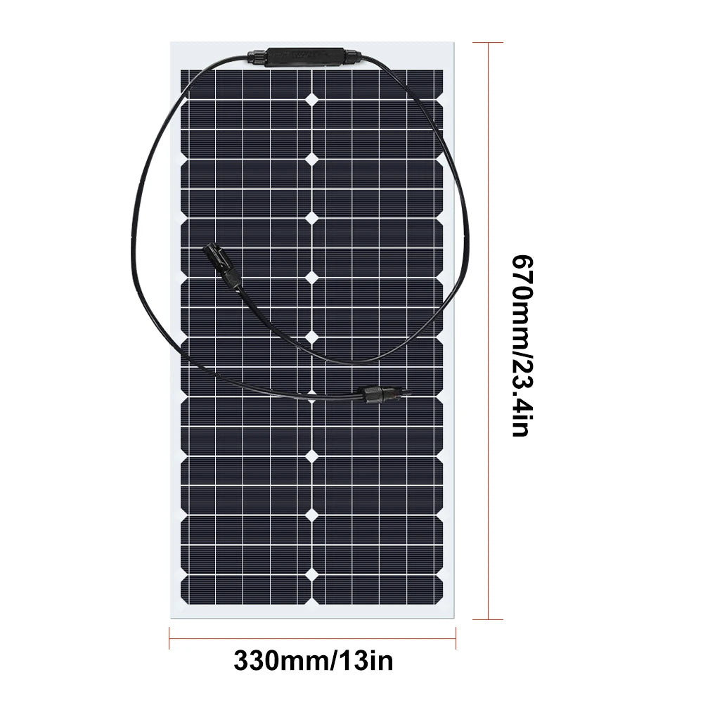 200W Flexible Monocrystalline Solar Panel for Home RV Boat Camping