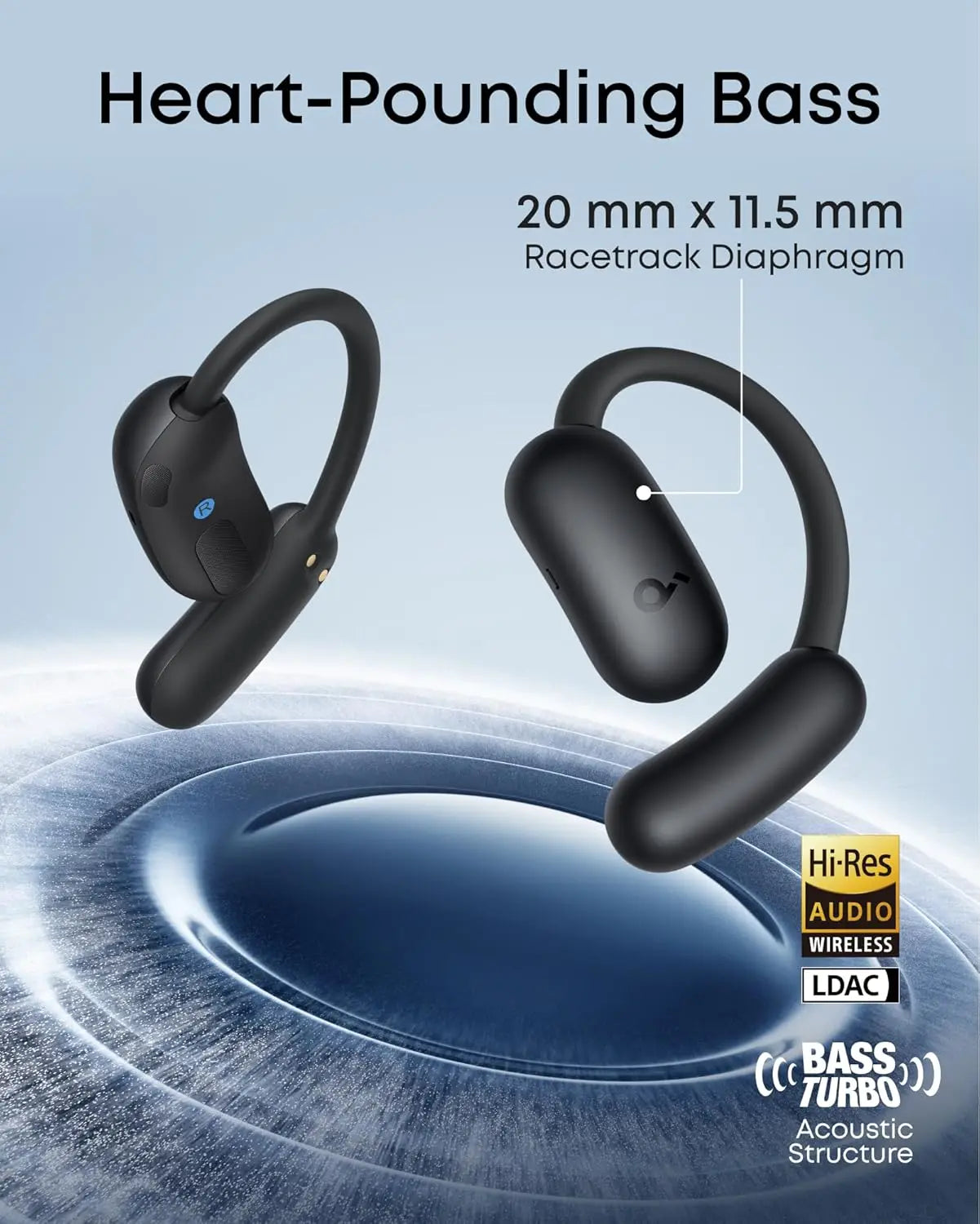 SoundCore AeroFit 2 Open Ear Headphones Real Time Translation Earbuds