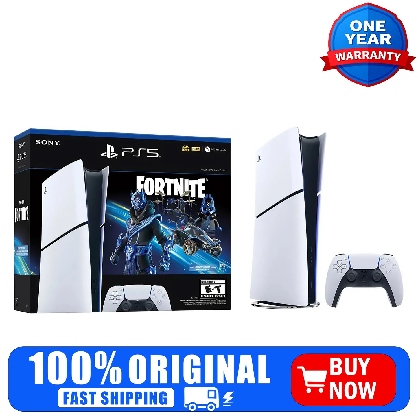 Sony PlayStation 5 Digital Edition Fortnite Cobalt Star Bundle Console