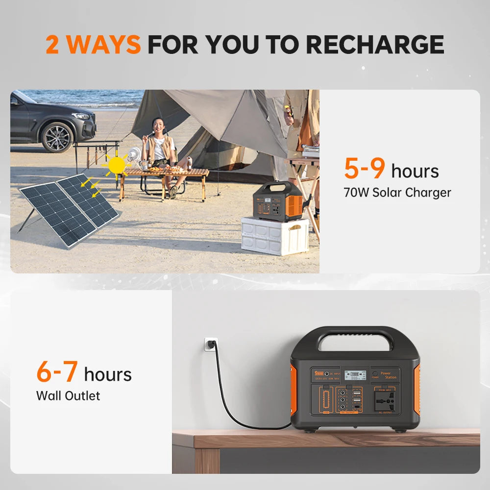 GaiaRay 500W Portable Power Station 110V Solar Generator LiFePO4 Battery