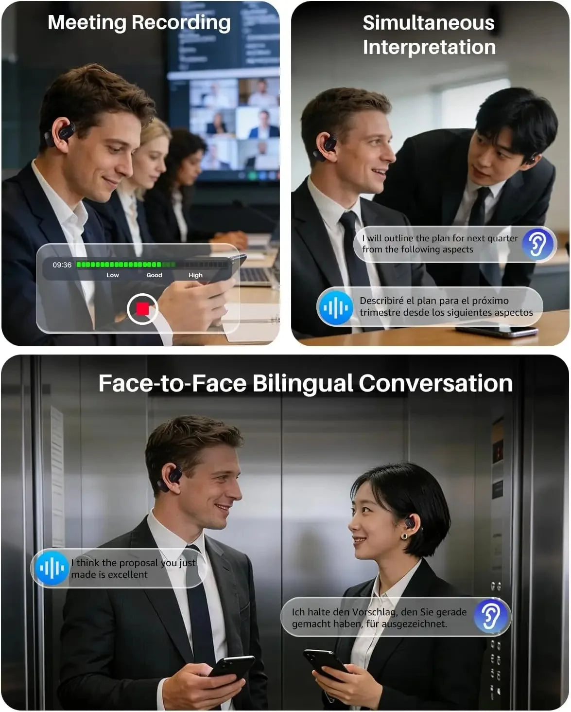 Open Earbuds With Real Time Translation