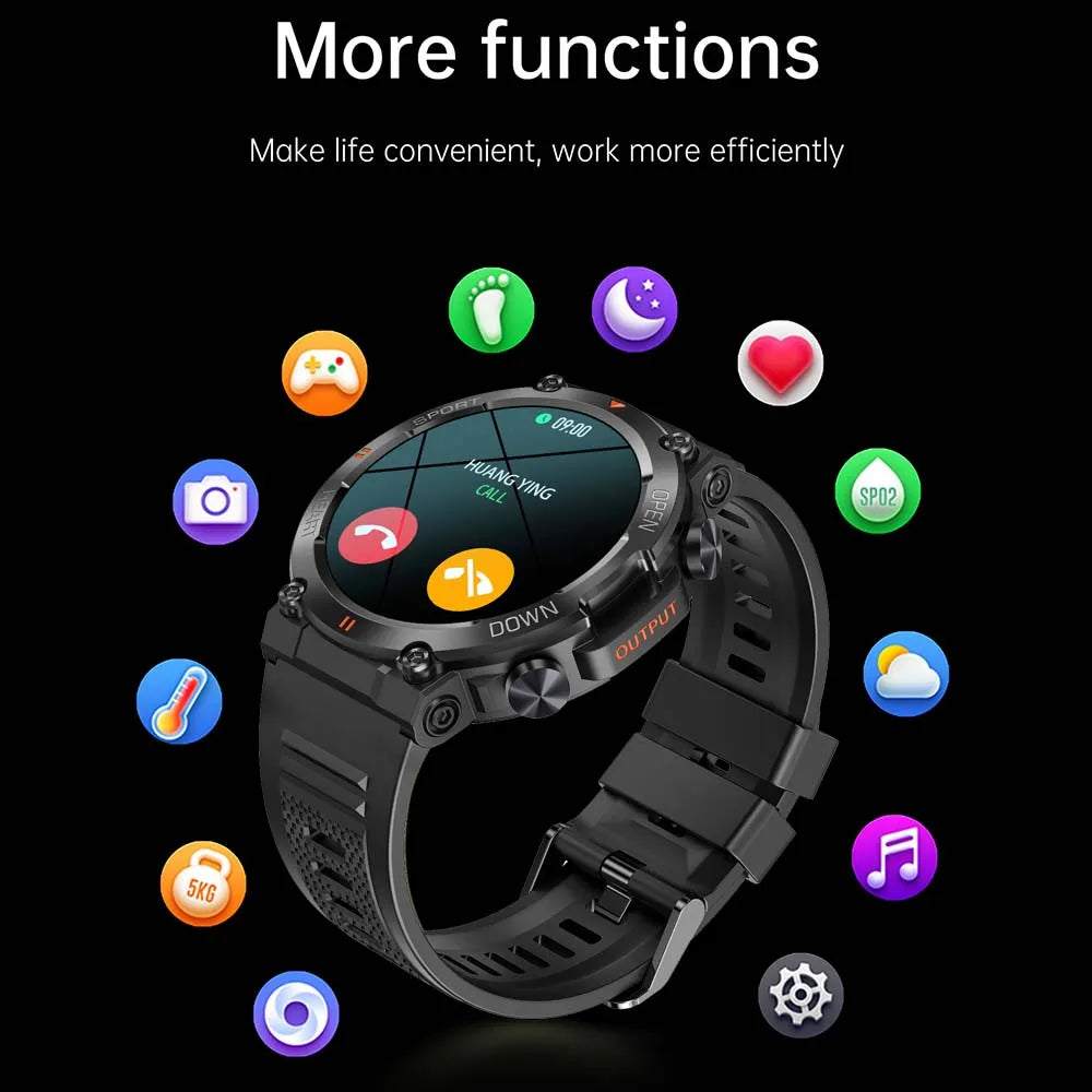 SENBONO Rugged Military Smart Watch for Men 100+Sports Watches BT Call Waterproof Original Big Battery Heart Rate Smartwatch men