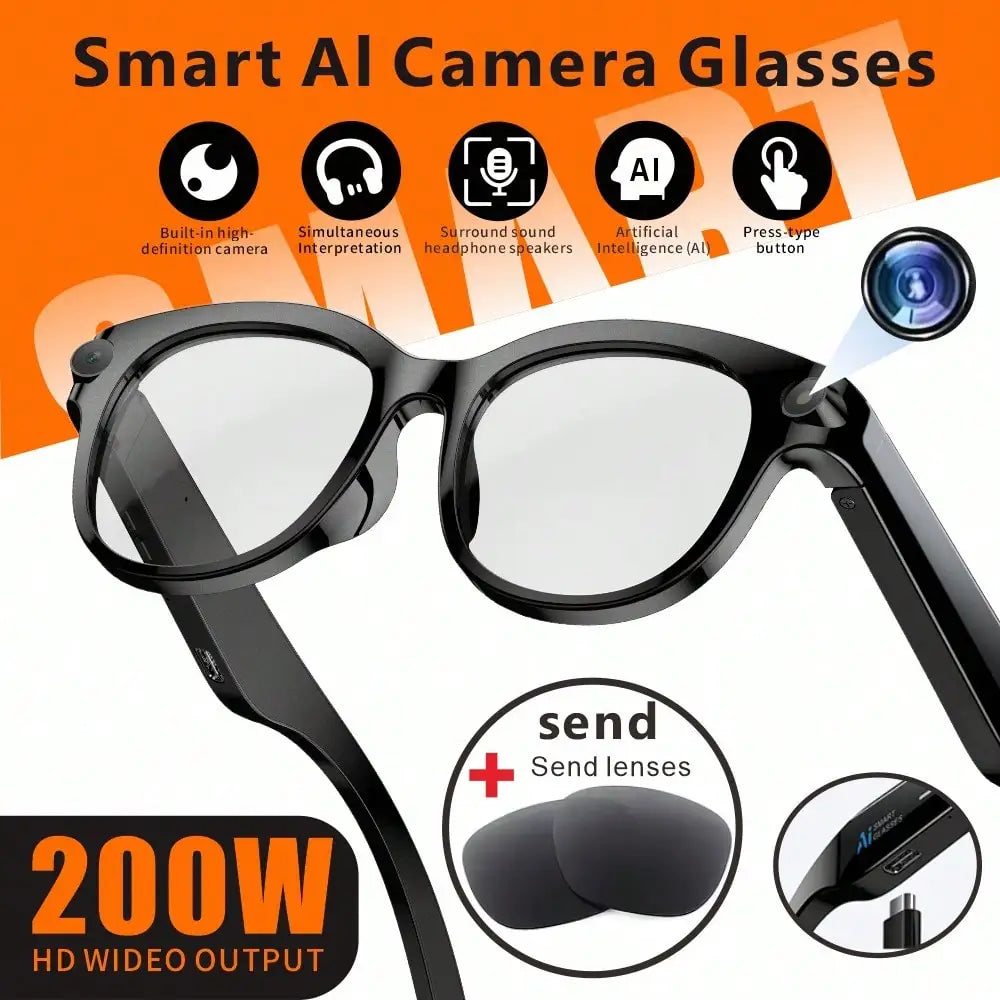 SENBONO AI Smart Glasses With 4K Video Camera And Translator