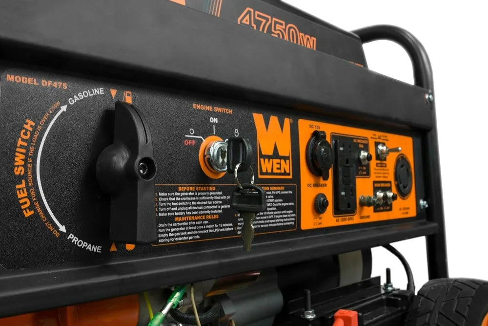 Dual Fuel Portable Generator With Electric Start And Wheel Kit