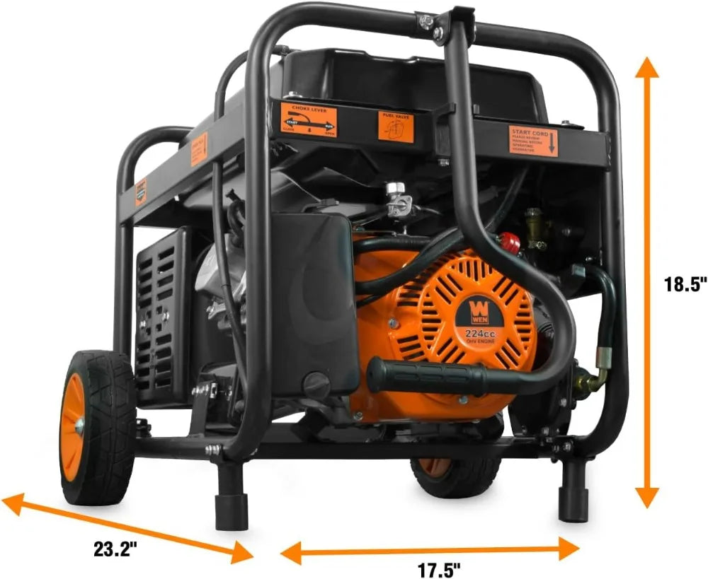 Dual Fuel Portable Generator With Electric Start And Wheel Kit