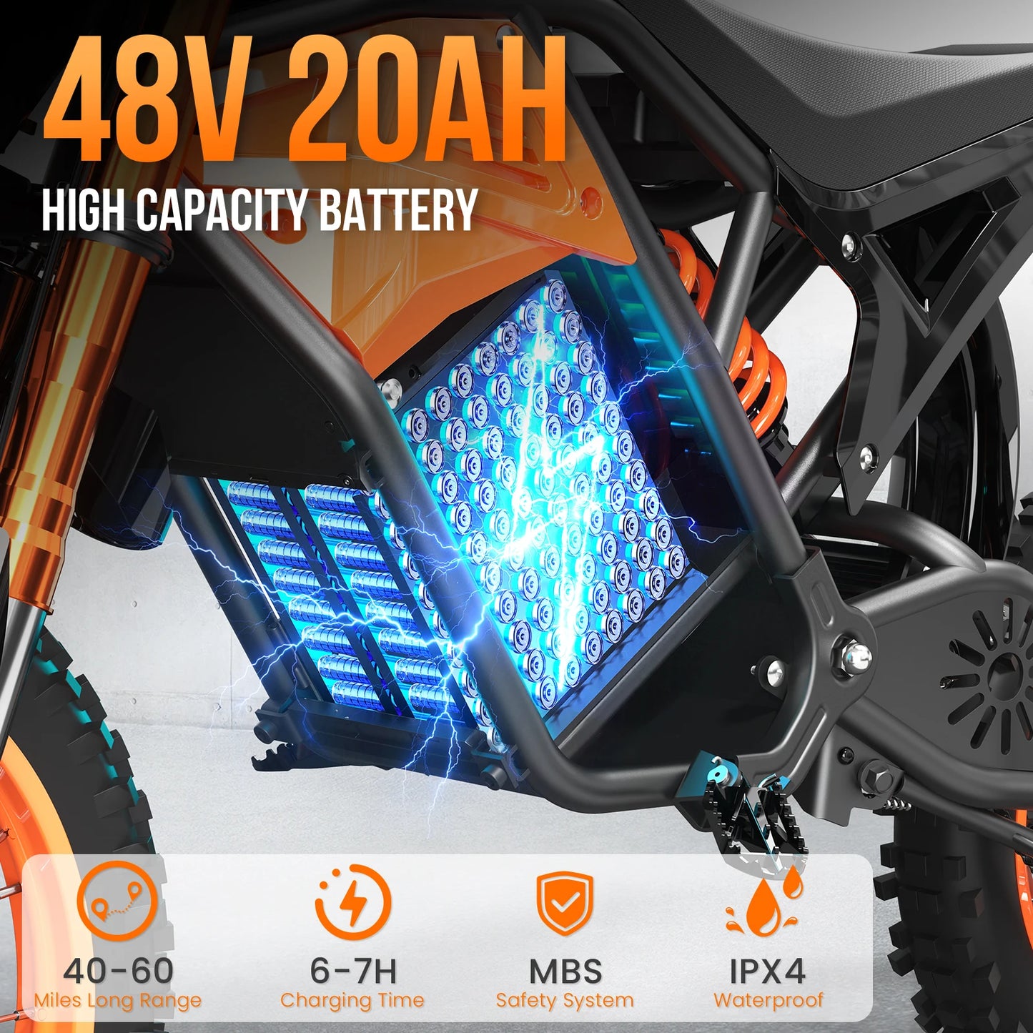 EILLEO SPACEWALK 48V Electric Dirt Bike 3000W Peak Power For Adults