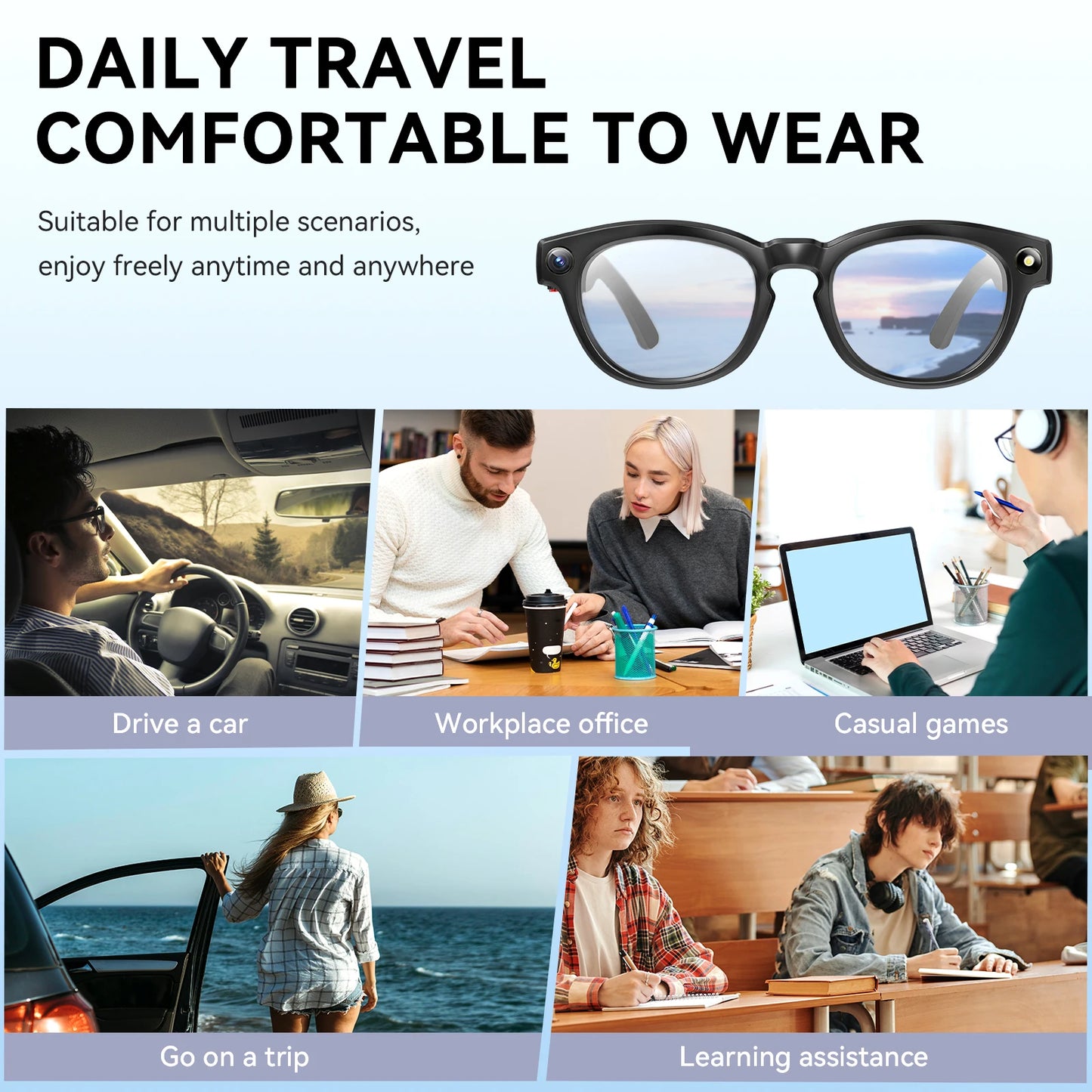 EIGIIS AI Smart Glasses With Bluetooth Call And Translate