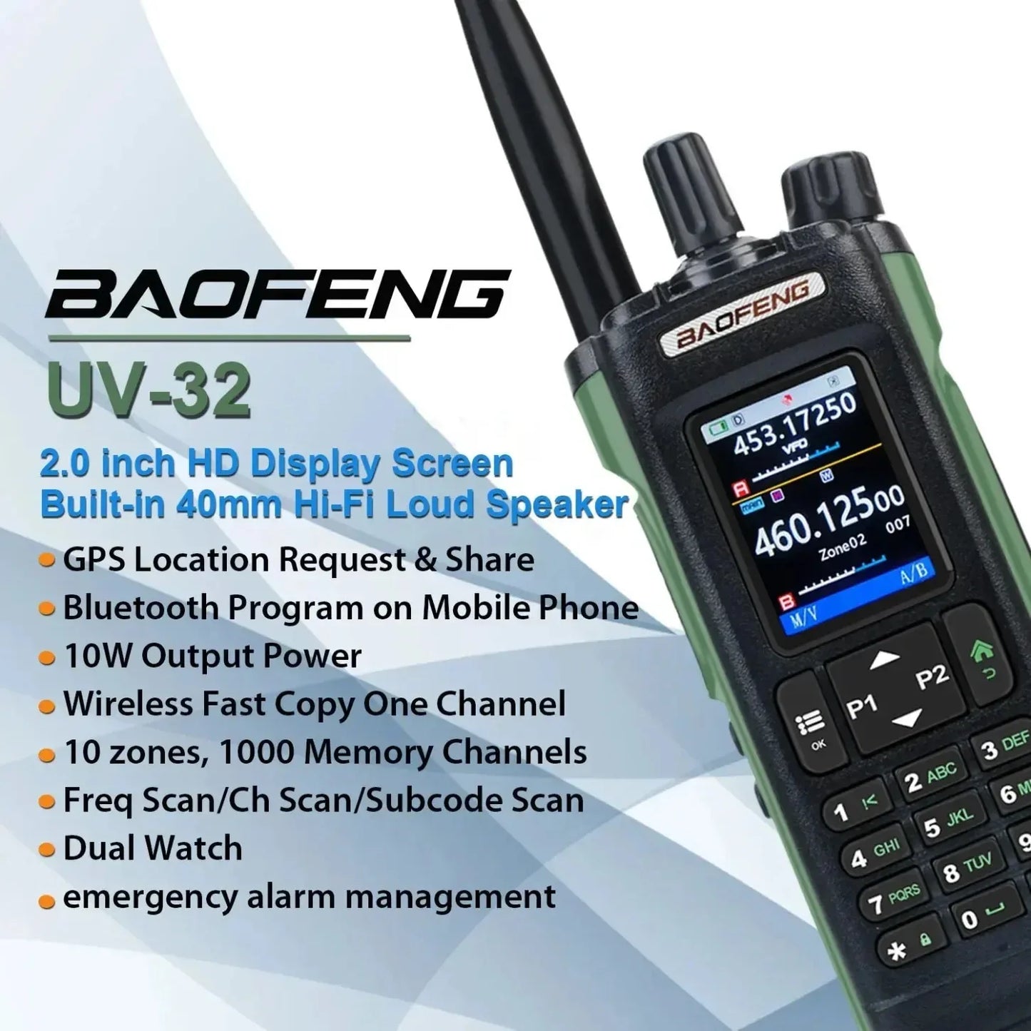 Baofeng UV32 GPS Bluetooth Two Way Radio For Professionals