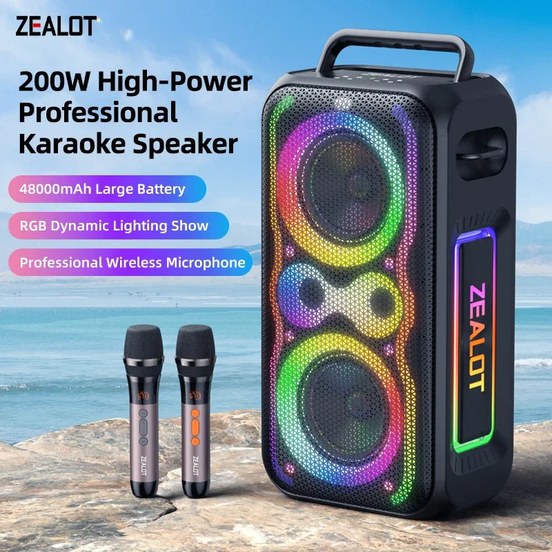 Zealot PT21M 200W Portable Bluetooth Speaker IPX5 Waterproof With Subwoofer