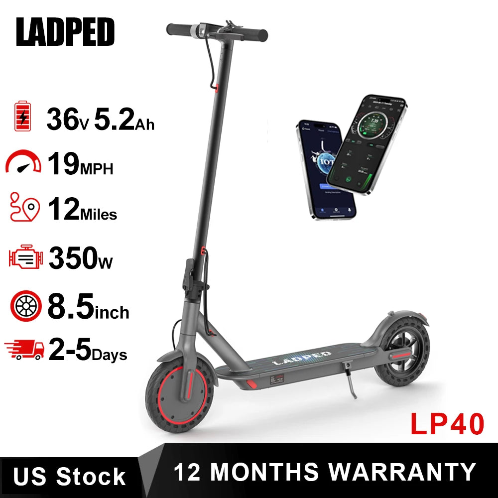 LADPED LP40 Electric Scooter 350W 19 MPH Smart App Control