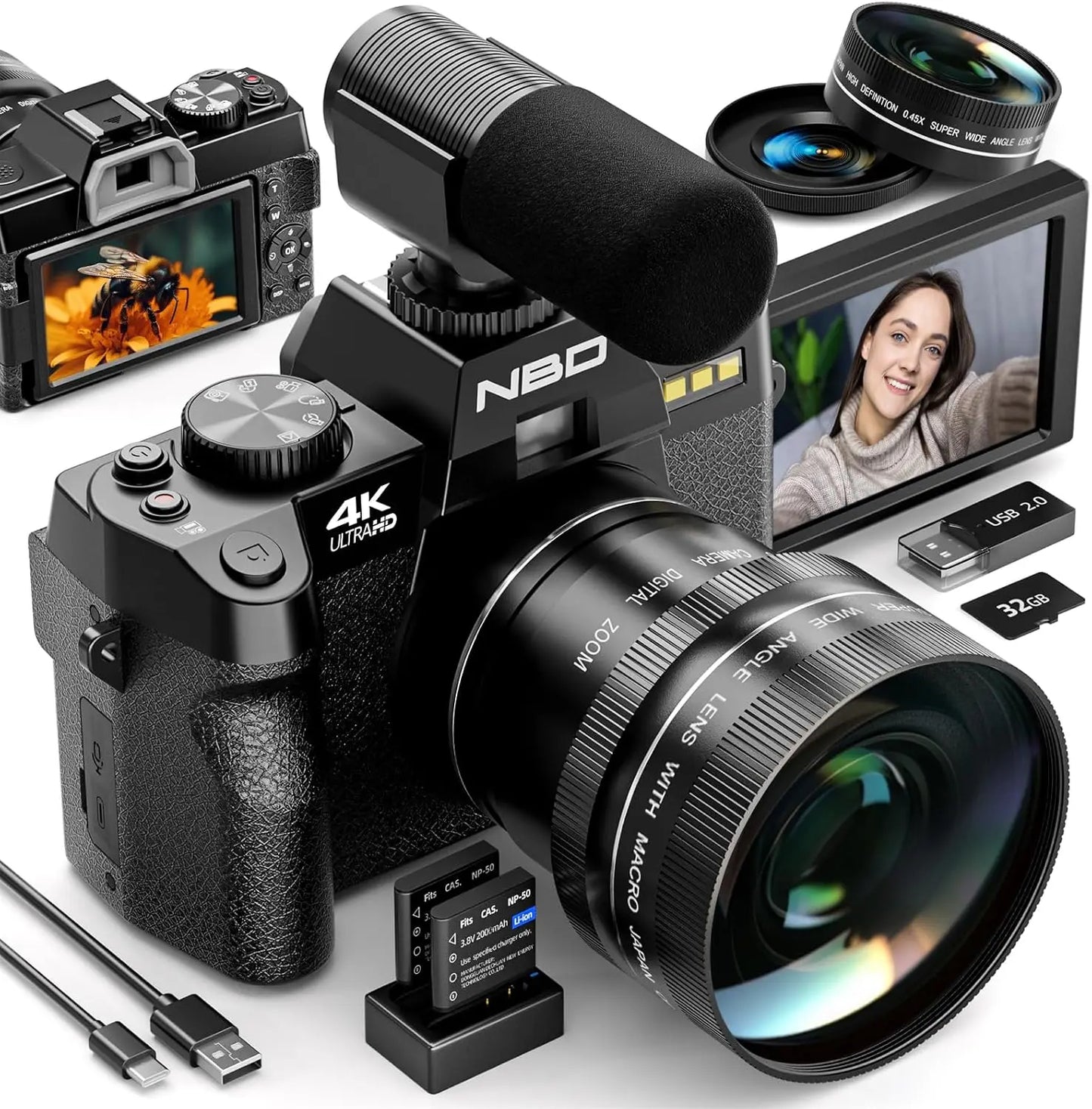 NBD 4K Digital Camera With 48MP And 16x Zoom Advanced