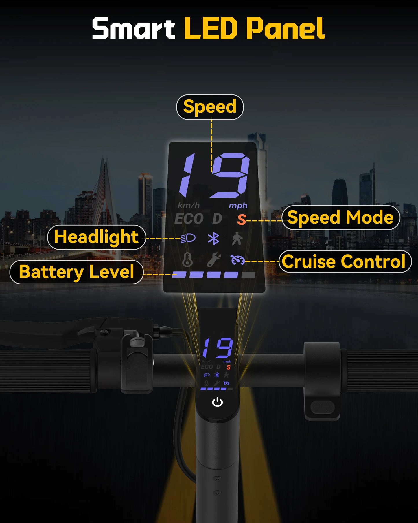 LADPED LP40 Electric Scooter 350W 19 MPH Smart App Control