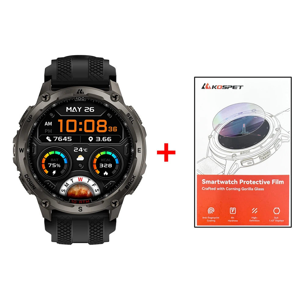 KOSPET Tank T4 Smart Watch for Men GPS Offline Maps