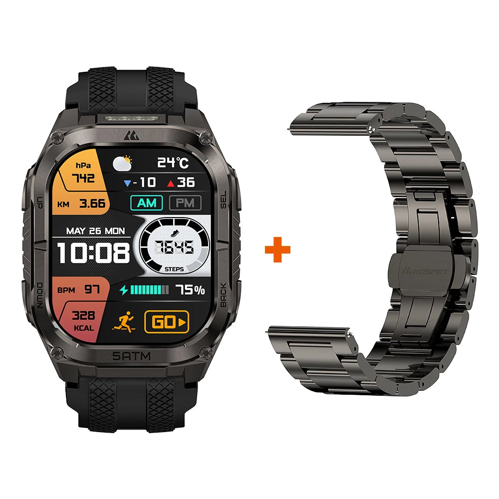KOSPET Tank M4C Rugged Smartwatch With GPS And 5ATM Waterproof