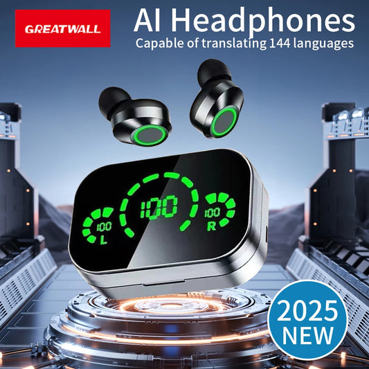 GREATWALL Translation Earphones With Mirror Display 144 Languages