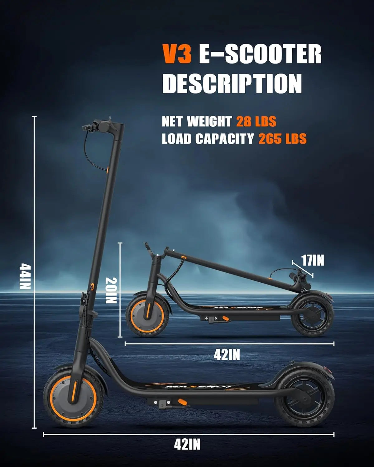 Maxshot Electric Scooter 350W Foldable With App Control