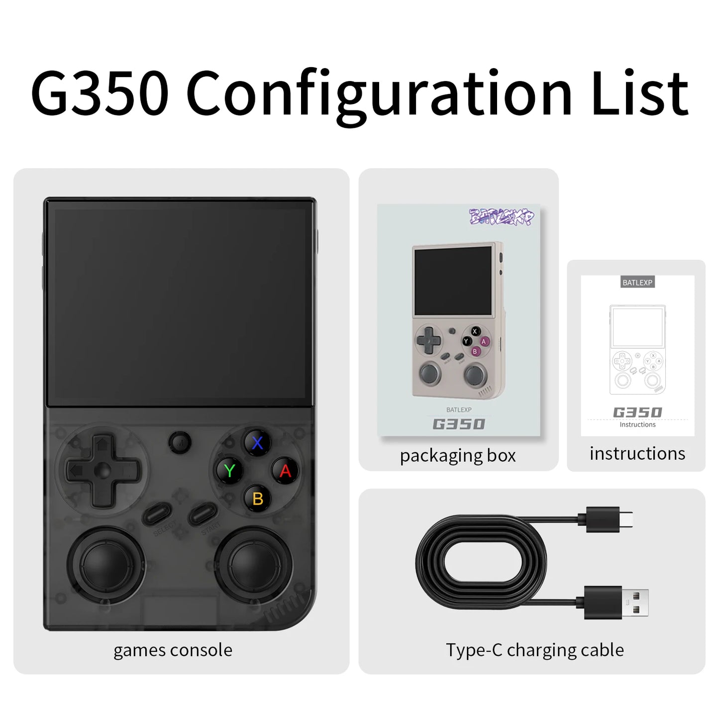 BATLEXP G350 Handheld Retro Gaming Console With Dual Joysticks