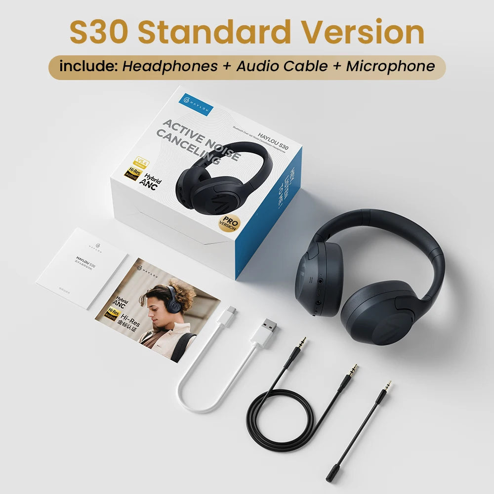 Haylou S30 ANC Wireless Headphones Bluetooth 5.4 Adaptive Noise Cancelling