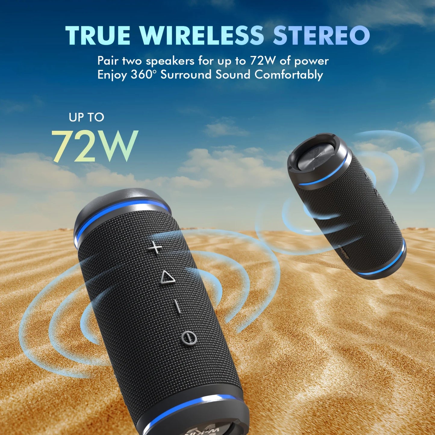 W-King BT226 Portable Bluetooth Speaker With 36W Bass