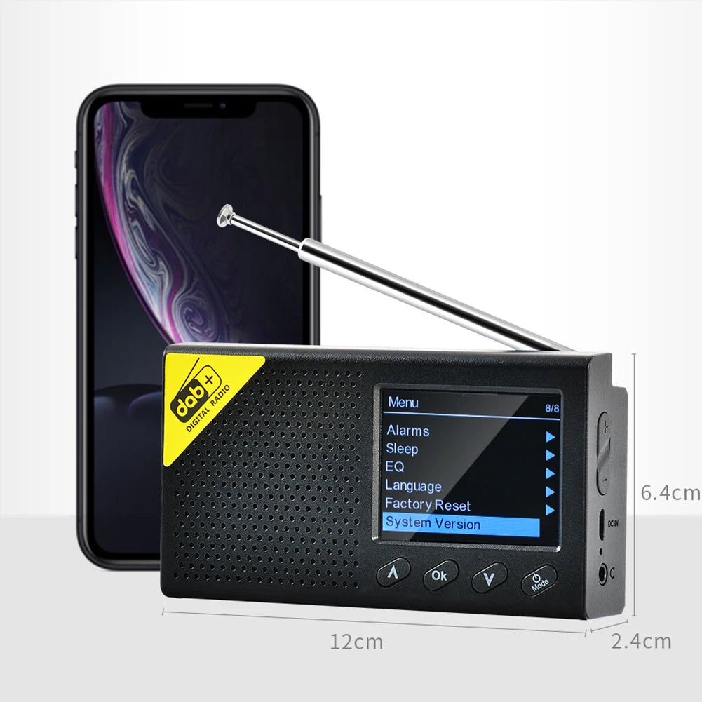 Portable Digital Radio Bluetooth-compatible 5.0 DAB/FM Receiver Broadcasting Player Rechargeable Lightweight Home office Radio