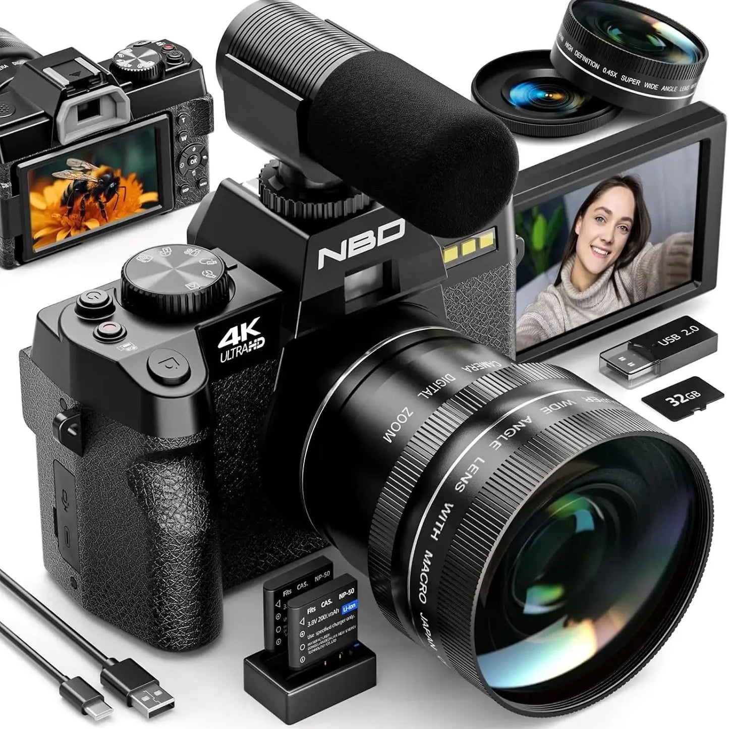 NBD 4K Digital Camera With 48MP And 16x Zoom Advanced