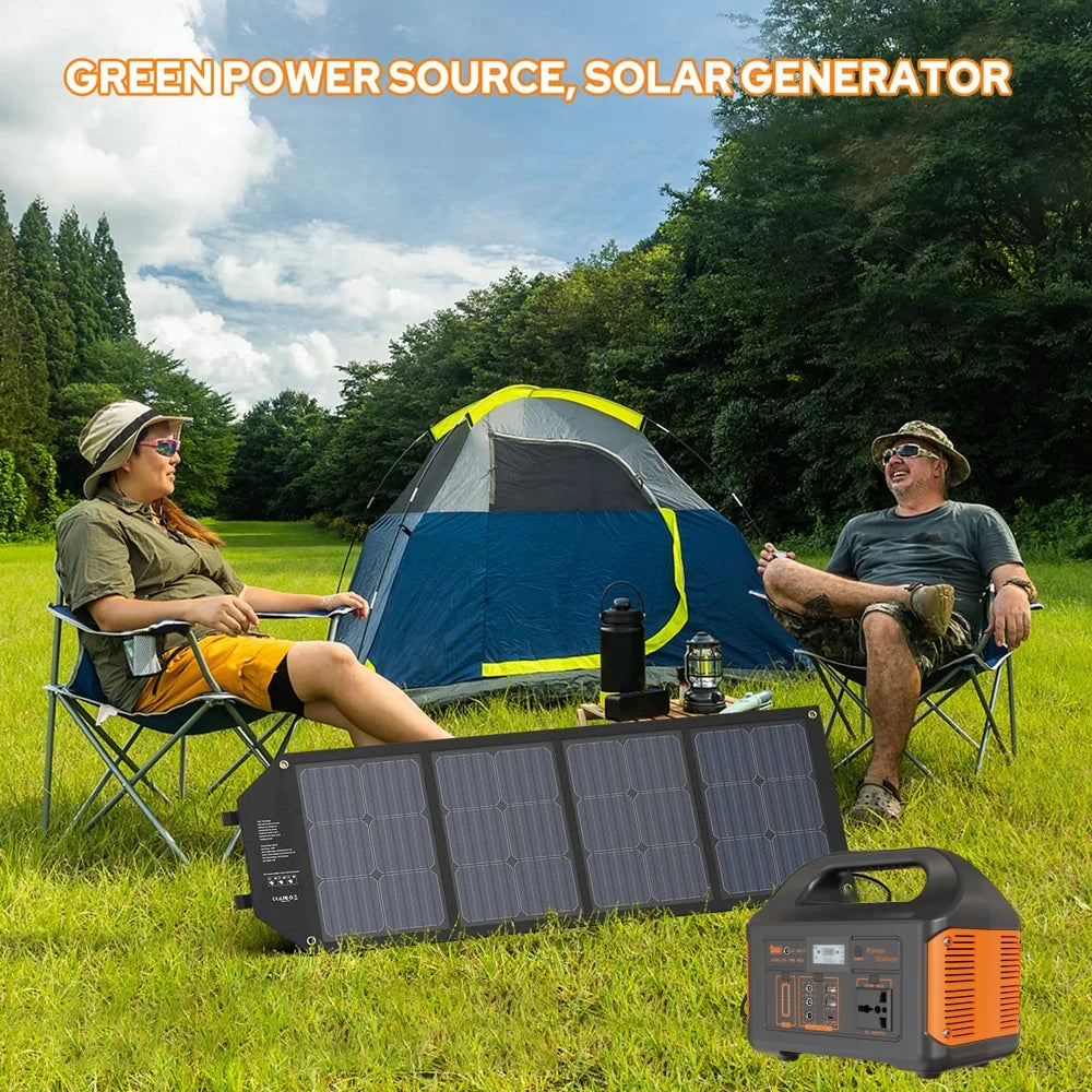 Jsdsolar Portable Solar Power Station Generator 300W 500W LiFePO4 Battery