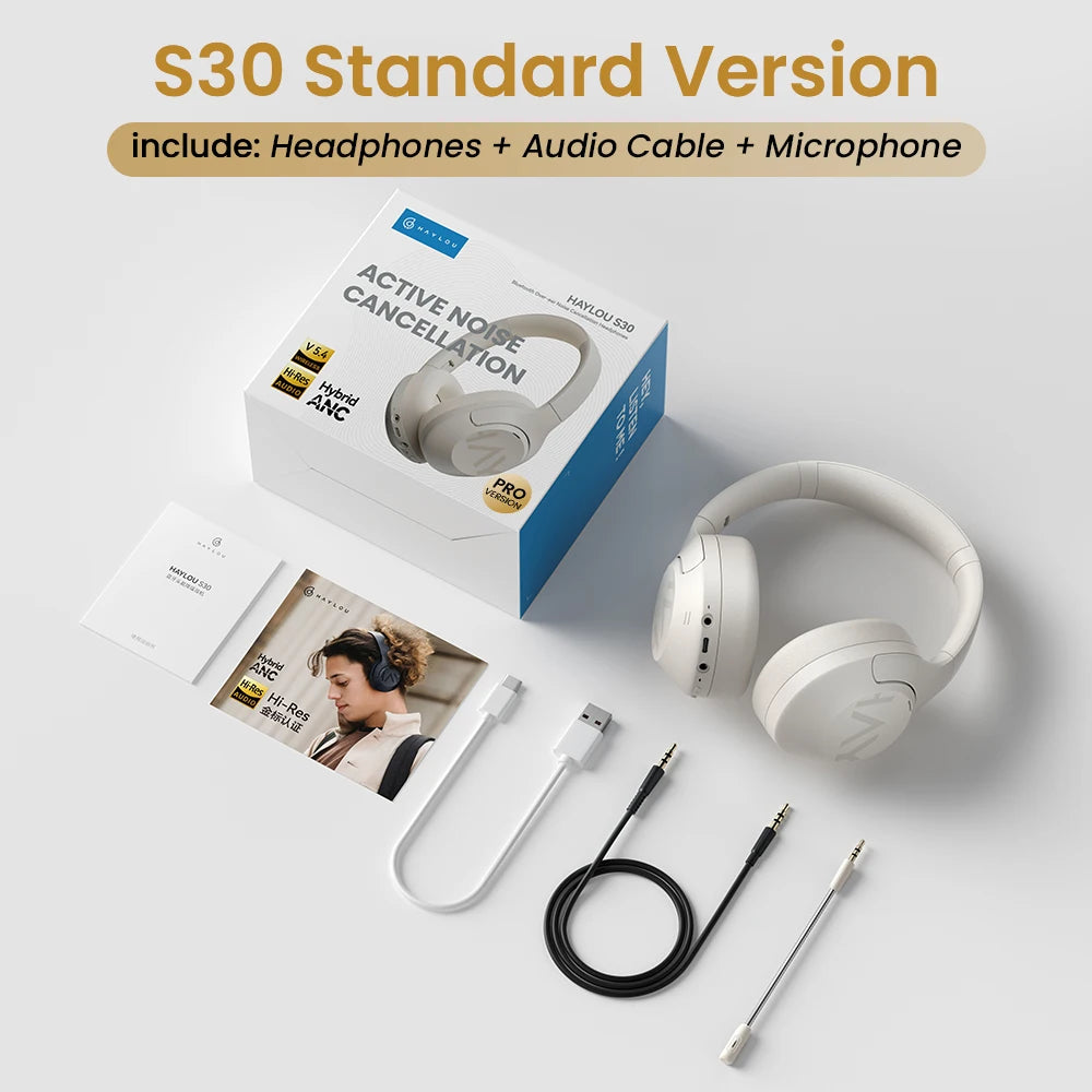Haylou S30 ANC Wireless Headphones Bluetooth 5.4 Adaptive Noise Cancelling