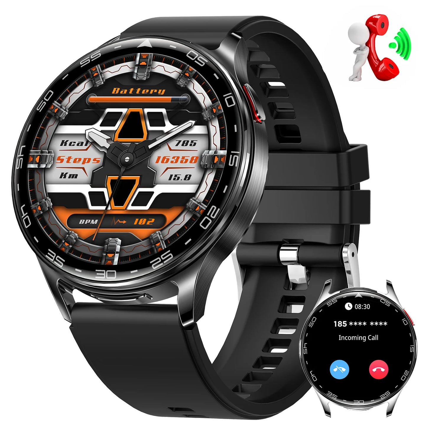 EIGIIIS Smartwatch With Earbuds Bluetooth Fitness Tracker Heart Rate SpO2
