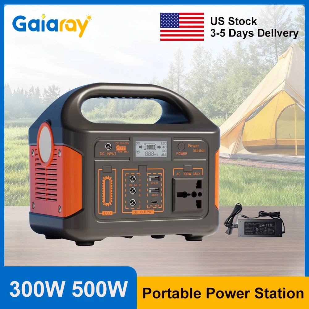 GaiaRay Portable Power Station 500W 256Wh LiFePO4 For Camping