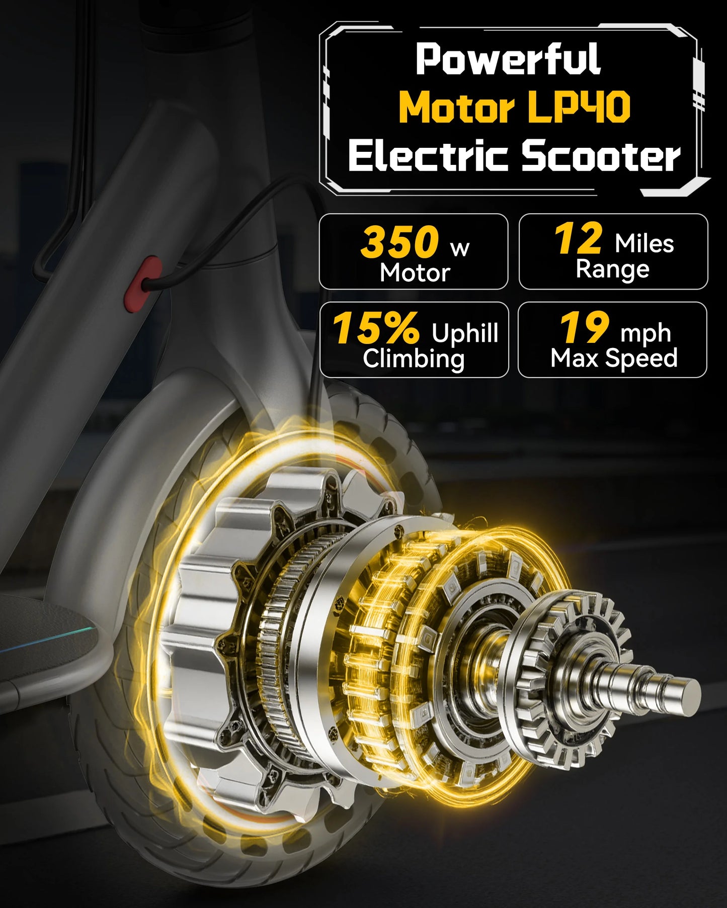 LADPED LP40 Electric Scooter 350W 19 MPH Smart App Control