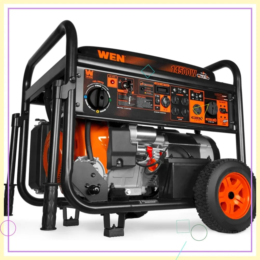Tri-Fuel Generator 14500W Electric Start Transfer Switch Ready