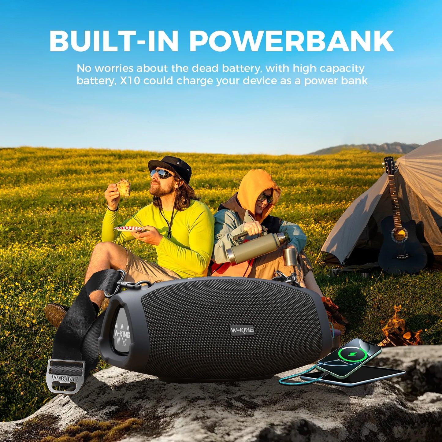 W-King X10MIC Portable Bluetooth Speaker With Wireless Microphone Waterproof