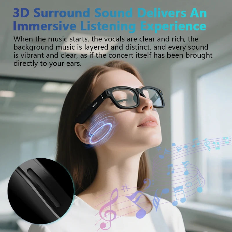 Iowodo Blackview BV100 AI Smart Glasses With 2K Camera And Bluetooth