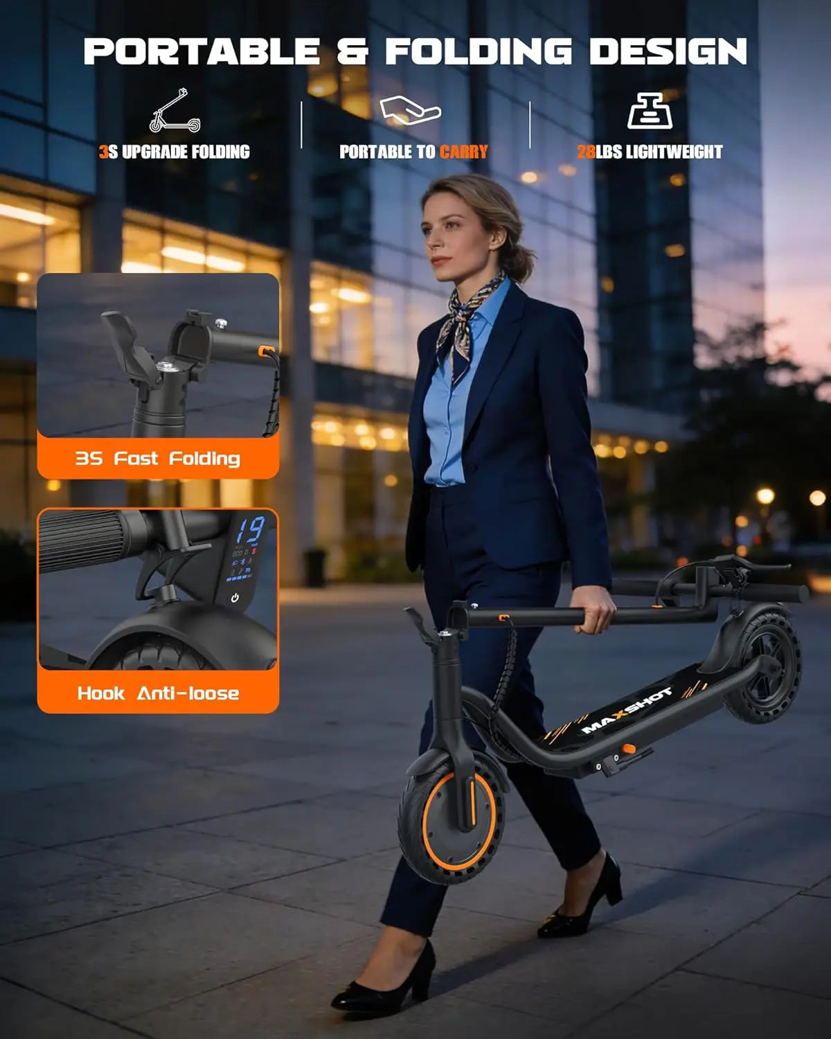 Maxshot Electric Scooter 350W Foldable With App Control