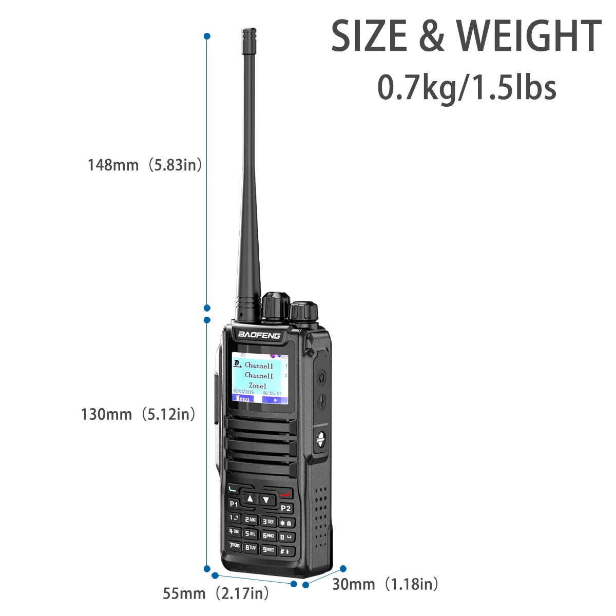 Baofeng 1701 Upgrade DM-1702 Openg GD77 GPS Dual Mode Analog And Digital Walkie Talkie Tier 1+2 Dual Time Slot VHF 136-174 UHF 4