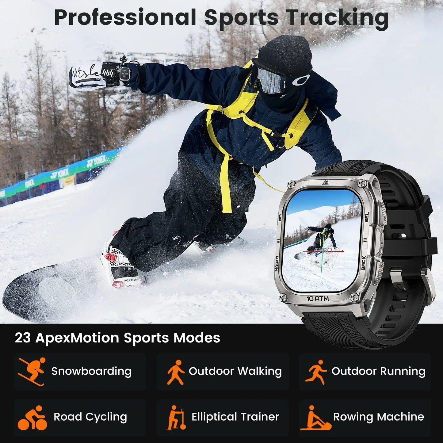 KOSPET Tank M4 Smartwatch GPS, Offline Maps, 6 Satellites, 10ATM