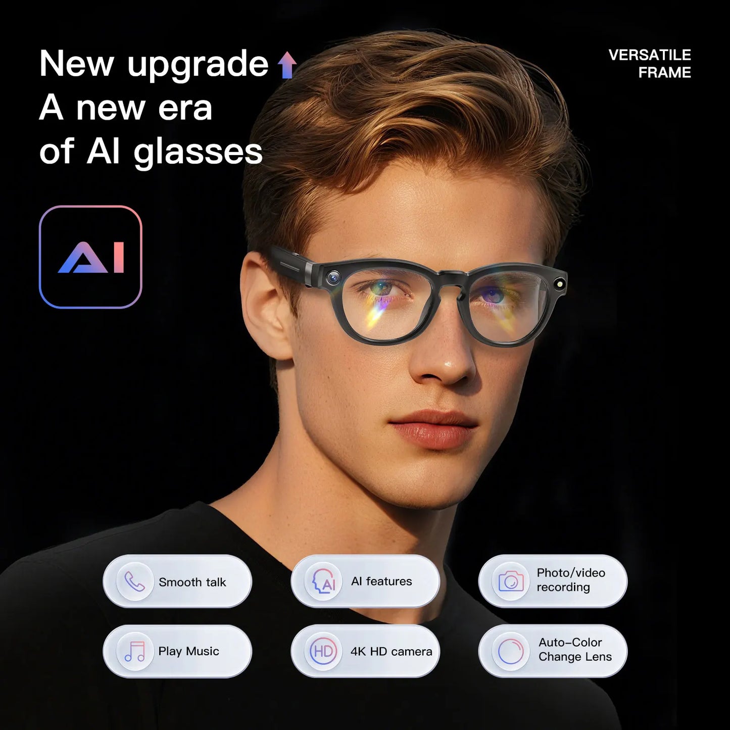 EIGIIS AI Smart Glasses With Bluetooth Call And Translate