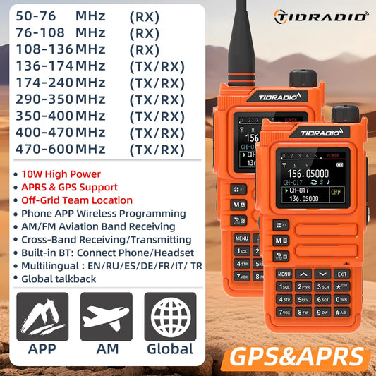 TIDRADIO H9 10W GPS APRS Radio USB C Rechargeable