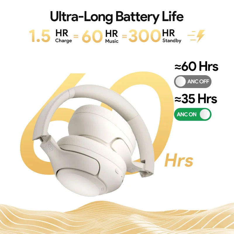QCY H3 ANC Wireless Headphones Bluetooth Five Sixty Hour Battery