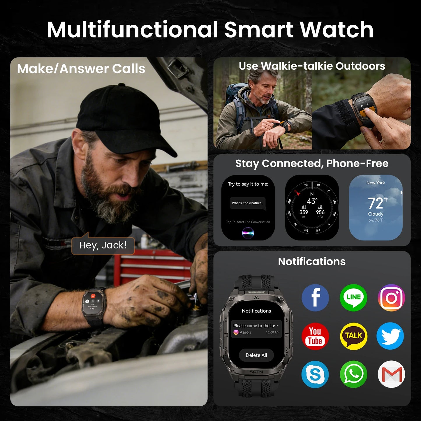 KOSPET Tank M4C Rugged Military-Grade Smartwatch GPS