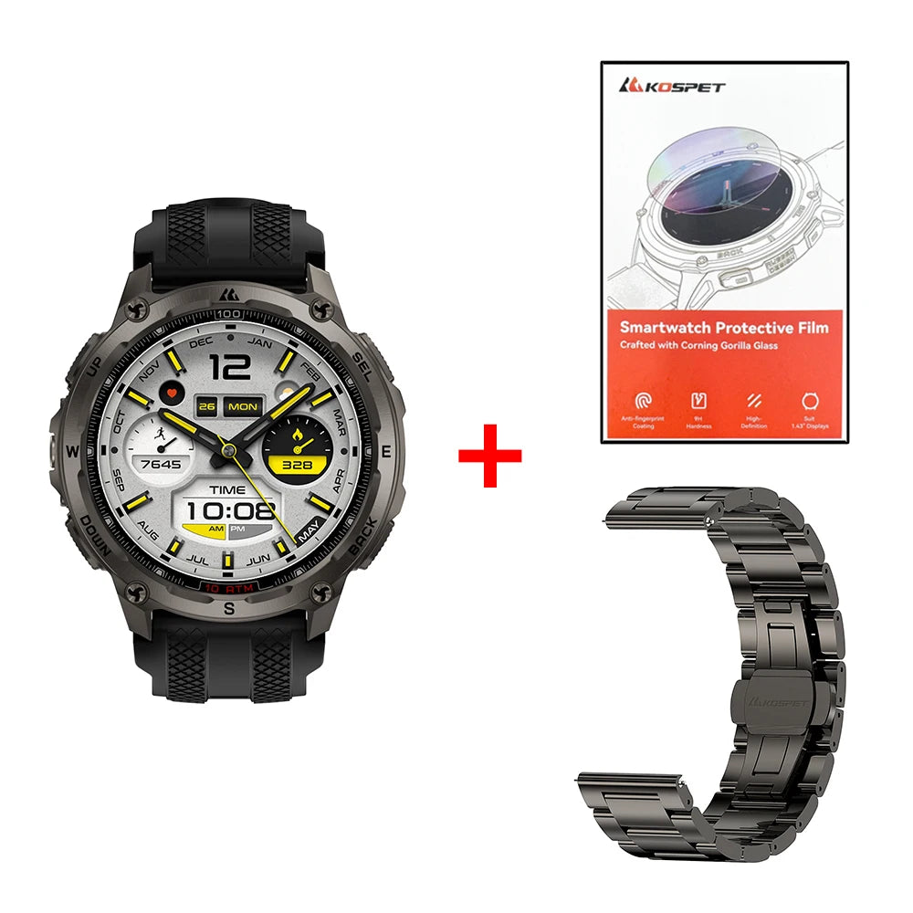 KOSPET Tank T4 Smart Watch for Men GPS Offline Maps
