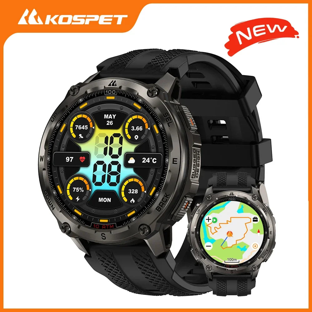 KOSPET Tank T4 Smart Watch for Men GPS Offline Maps