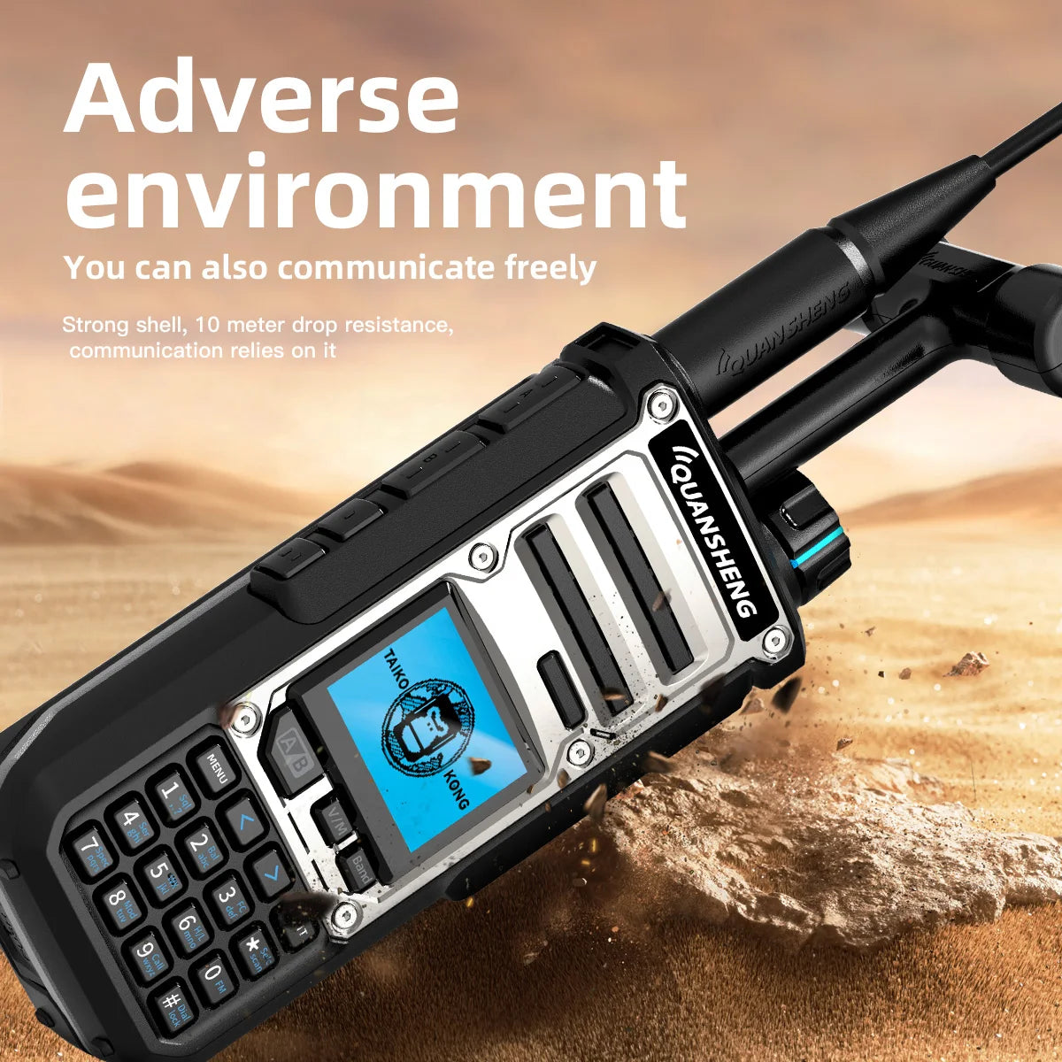 Quansheng TK-11(8) 10W VHF/UHF Dual Band Radio 999CH CTCSS/DCS IP55 2500mAh Type-C NOAA Weather Alarm CE
