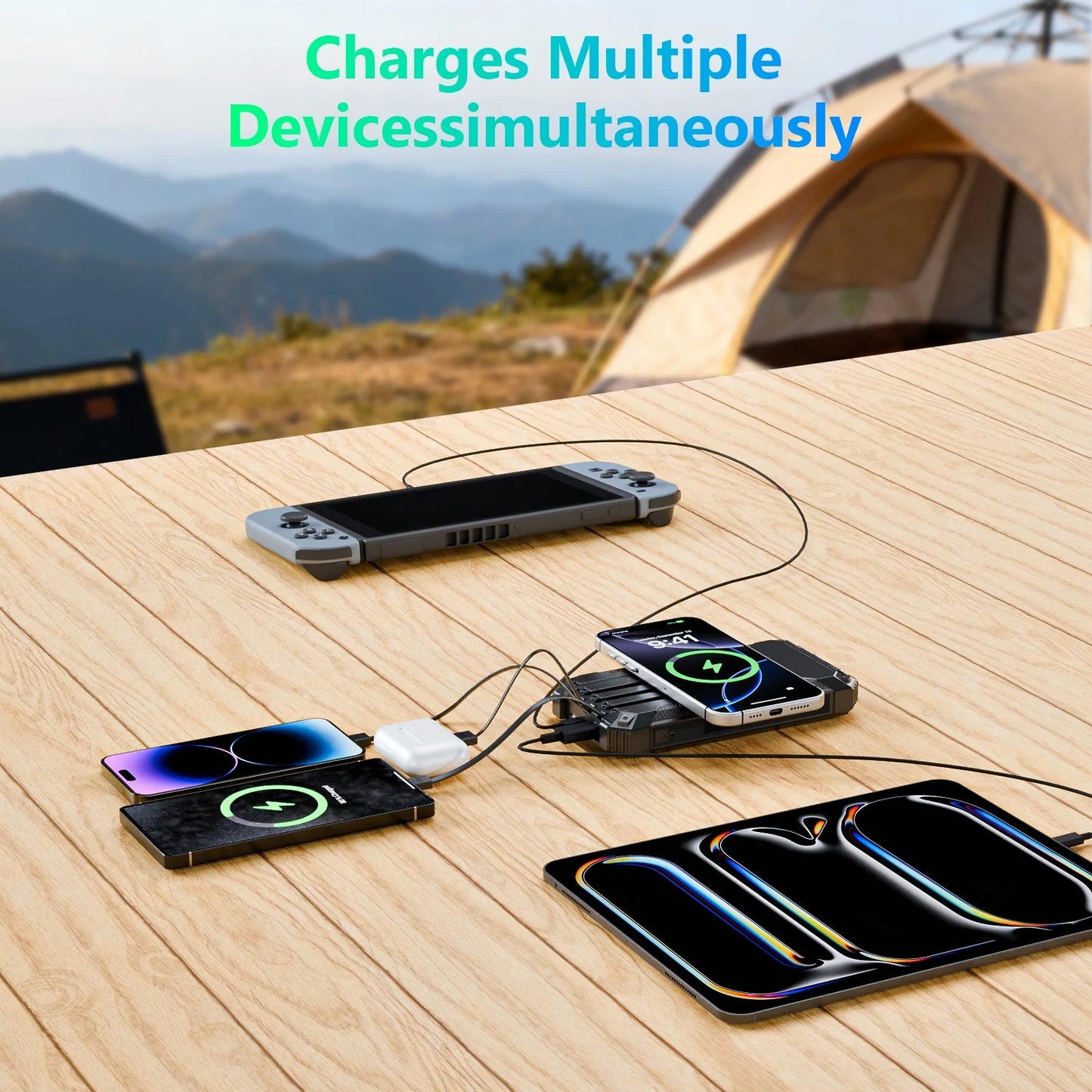 Portable Solar Power Bank With Wireless Charging 18W