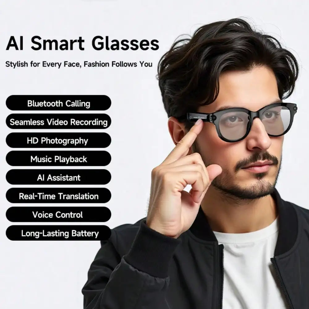 SENBONO AI Smart Glasses With 4K Video Camera And Translator